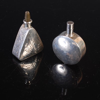 Lot 130 - Two modern silver small scent flasks, each...