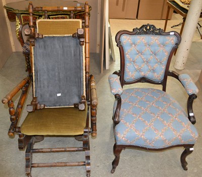Lot 915 - A 19th century rocking chair, with turned...