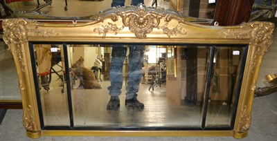Lot 821 - A 19th century giltwood over mantle mirror,...