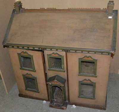 Lot 921 - A 19th century / later wooden dollhouse, the...
