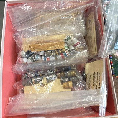 Lot 352 - A box of assorted thimbles, to include...