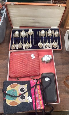 Lot 363 - A group of assorted silver plated flatware, to...