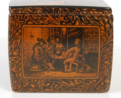Lot 236 - A Mauchline ware penwork oblong snuff box,...