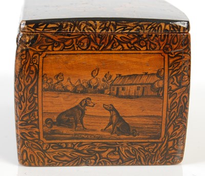 Lot 236 - A Mauchline ware penwork oblong snuff box,...