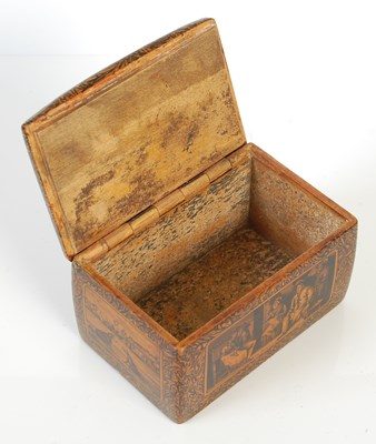 Lot 236 - A Mauchline ware penwork oblong snuff box,...