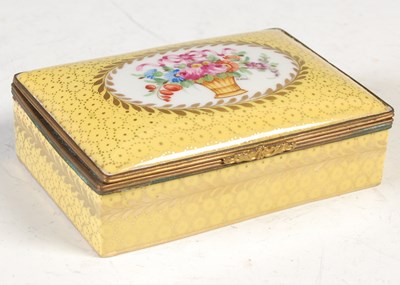Lot 404 - A Sevres style rectangular yellow ground...