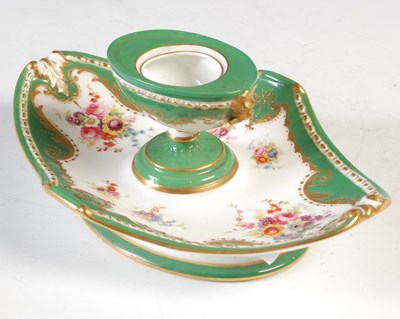 Lot 411 - A Royal Worcester porcelain inkwell, hand...