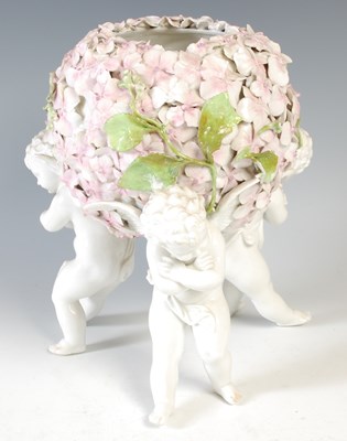 Lot 415 - A 19th century porcelain flower encrusted...