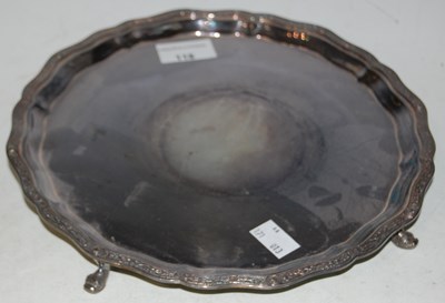 Lot 118 - A London silver salver, makers mark 'W&W', the...