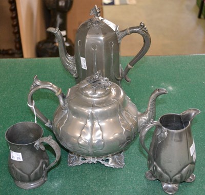 Lot 534 - A 19th century Britannia metal ‘Gothic’...
