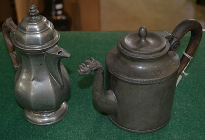 Lot 535 - A late 18th century Continental pewter coffee...