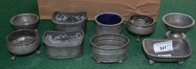 Lot 541 - A pair of 19th century pewter oblong salt...