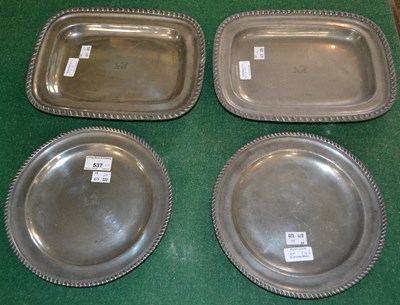 Lot 537 - A pair of early 19th century pewter circular...