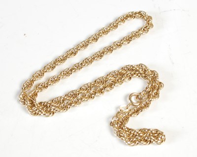 Lot 1 - A 9ct gold rope twist necklace, 43.5cm long,...