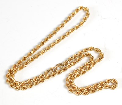 Lot 2 - A 9ct gold rope twist necklace, 54.5cm long, 6....