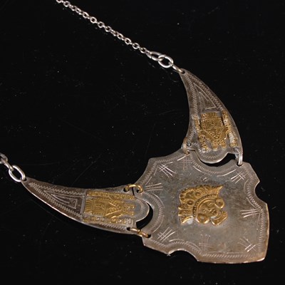 Lot 3 - A white metal Berber Tuareg necklace,...