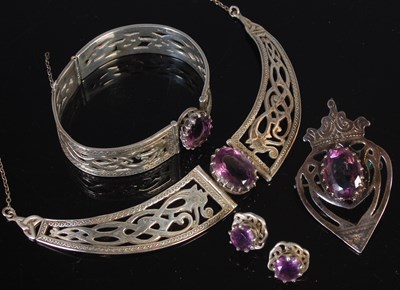 Lot 7 - A Glasgow silver and amethyst Luckenbooth...