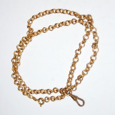 Lot 15 - A 9ct gold necklace, 55cm long, set with a...