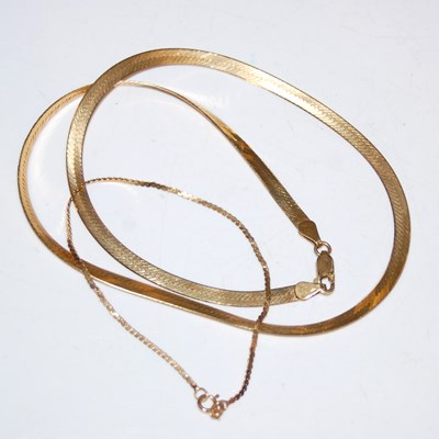 Lot 21 - A 9ct gold necklace, 8.1g; together with a 9ct...