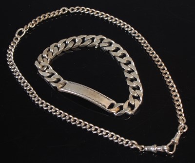 Lot 31 - A silver bracelet, with vacant rectangular...