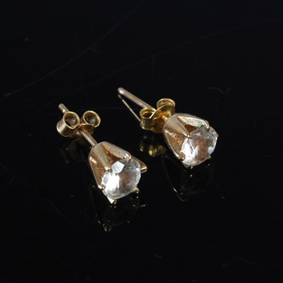 Lot 35 - A pair of 9ct gold mounted diamond stud...