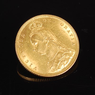 Lot 45 - A Victorian gold half sovereign, dated '1887'.