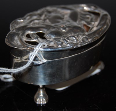 Lot 123 - An Edwardian Art Nouveau silver table box,...