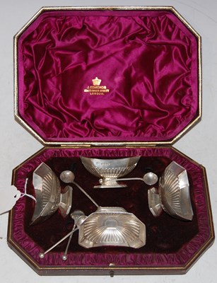 Lot 155 - A cased set of four Victorian silver...