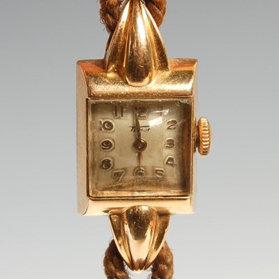 Lot 81 - A vintage ladies Tissot 18ct gold wristwatch,...