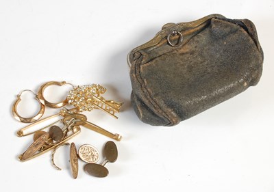 Lot 90 - A pair of 9ct gold earrings, 2.1g; together...