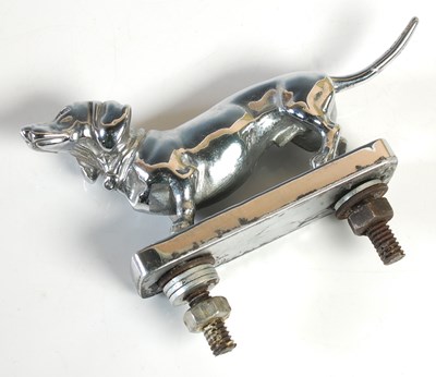 Lot 96 - Dog & Motoring interest, a vintage chrome...