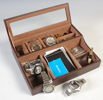 Lot 99 - A watch box containing a collection of...