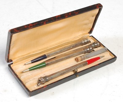 Lot 106 - Four vintage Sterling silver mounted colour...