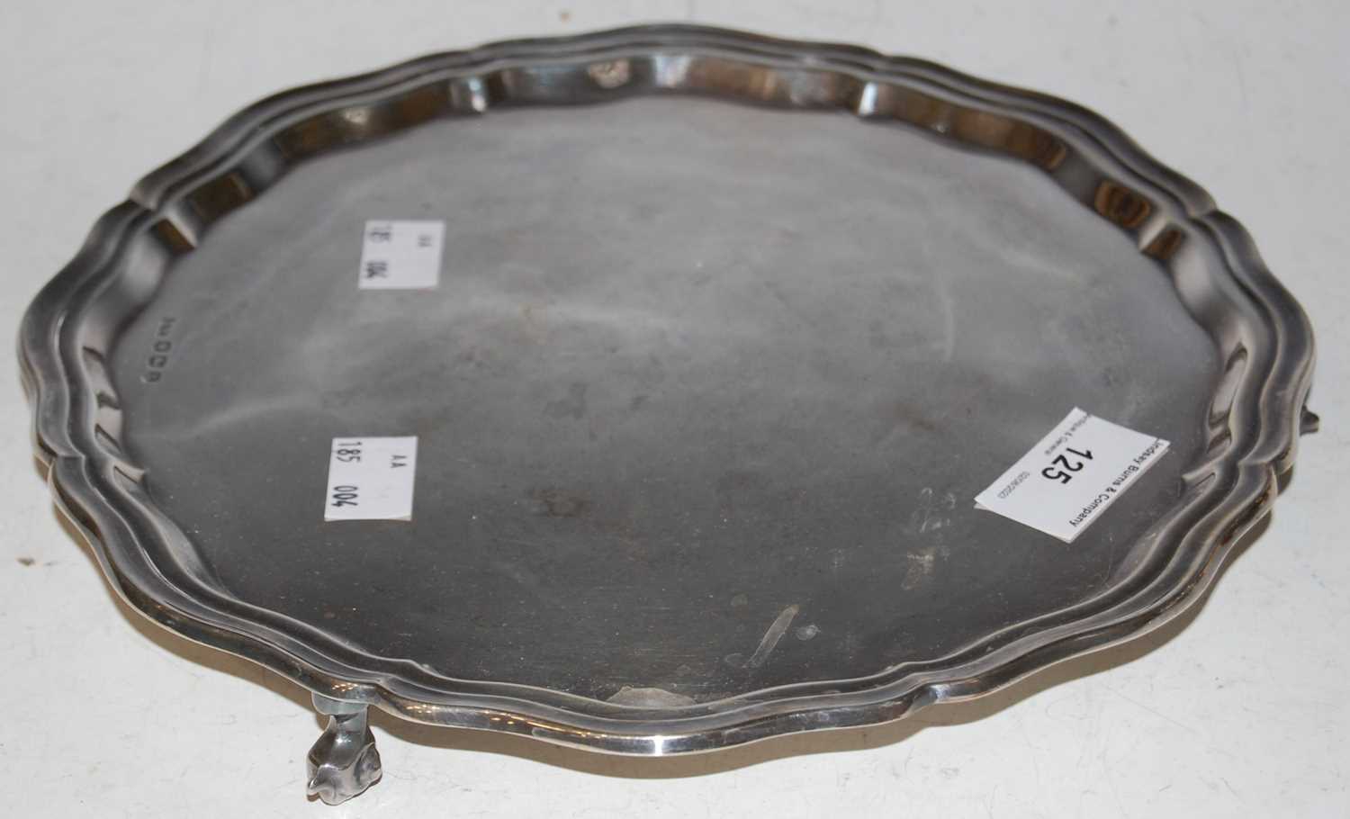 Lot 125 - A Sheffield sterling silver salver with...