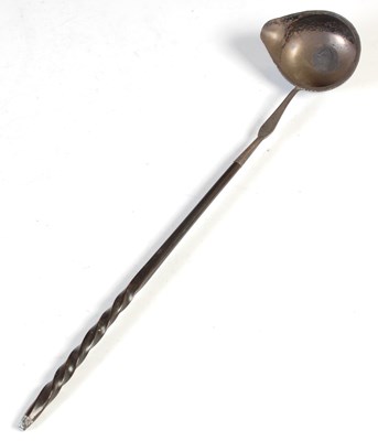 Lot 122 - An antique white metal toddy ladle, with...
