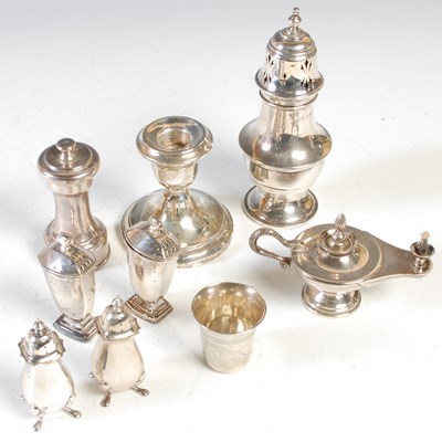 Lot 166 - A collection of silver, to include a...