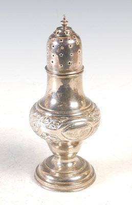 Lot 176 - A Birmingham silver sugar caster, 19cm high, 5....