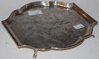 Lot 133 - A London silver salver of shaped rectangular...