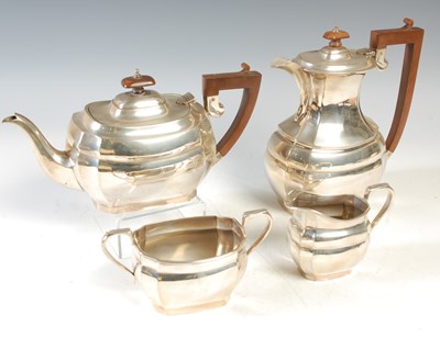 Lot 177 - A Birmingham silver four piece tea service,...