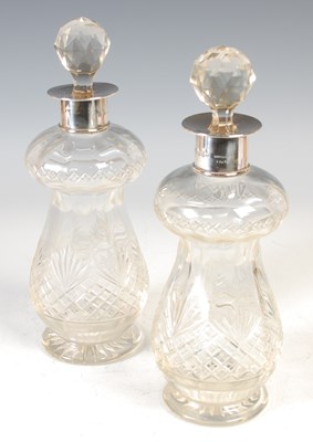 Lot 182 - A pair of Birmingham silver mounted cut glass...