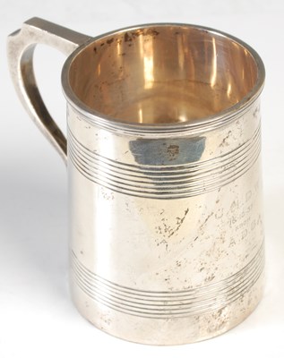 Lot 180 - A Sheffield silver mug, makers mark 'E.V',...