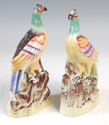 Lot 263 - A pair of 19th century Staffordshire pottery...