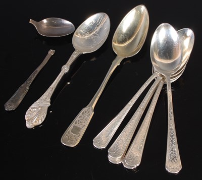 Lot 184A - A collection of silver flatware, to include a...