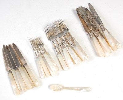 Lot 241 - A set of nine electroplated and mother of...