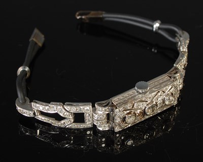 Lot 185 - Lusina Geneve, a white metal and diamond...