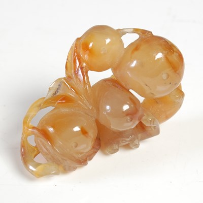 Lot 201 - An antique Chinese orange banded agate...