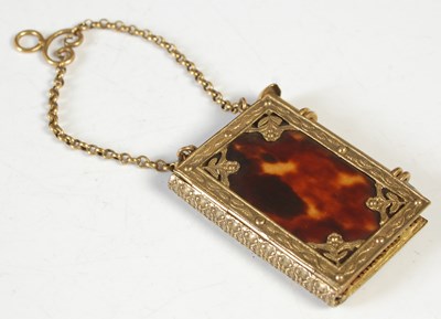 Lot 209 - An antique gilt metal and tortoise shell...
