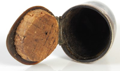 Lot 239 - A Scottish curved horn snuff mull with silver...