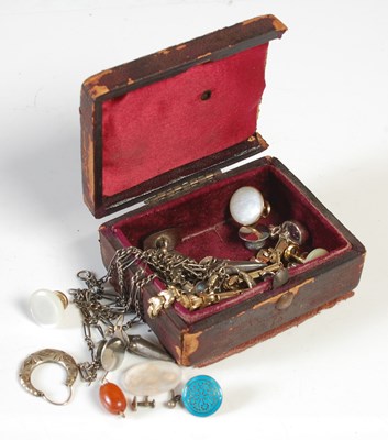 Lot 220 - A late 19th century leather and velvet lined...