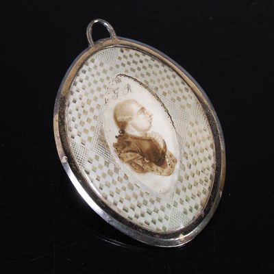 Lot 224 - A George III period steel framed portrait...